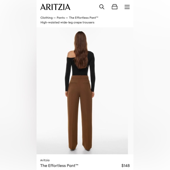 Full length Wilfred Effortless Pants size 4 cognac brown excellent condition - Picture 4 of 6